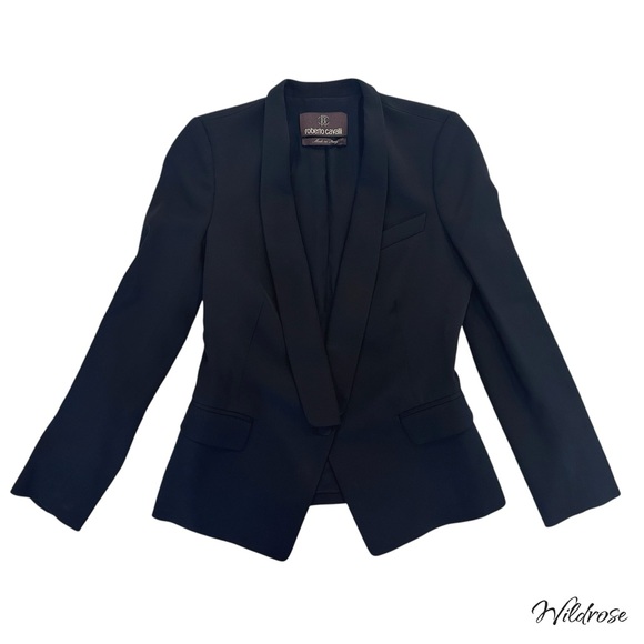 Roberto Cavalli Black Tailored Blazer SZ 40 US 4 - Picture 6 of 15